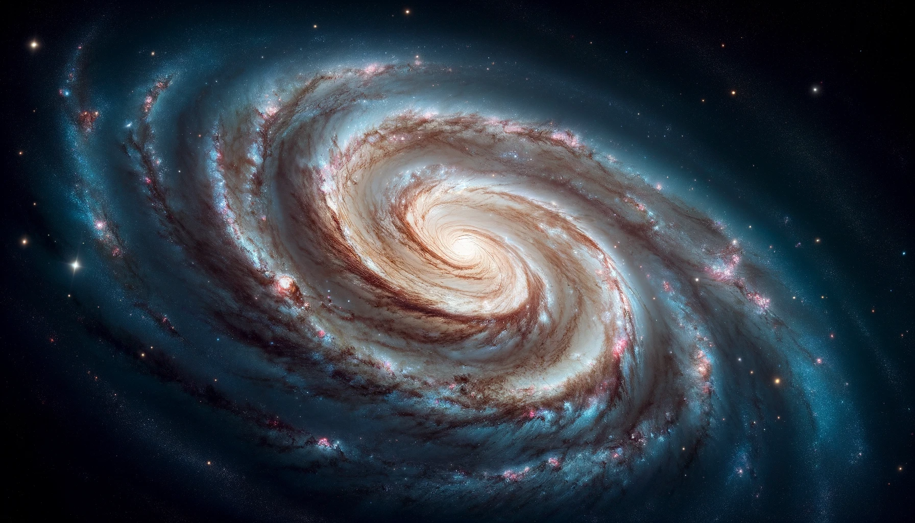 La Galassia del Vortice, mostrando i suoi bracci a spirale e la struttura dettagliata