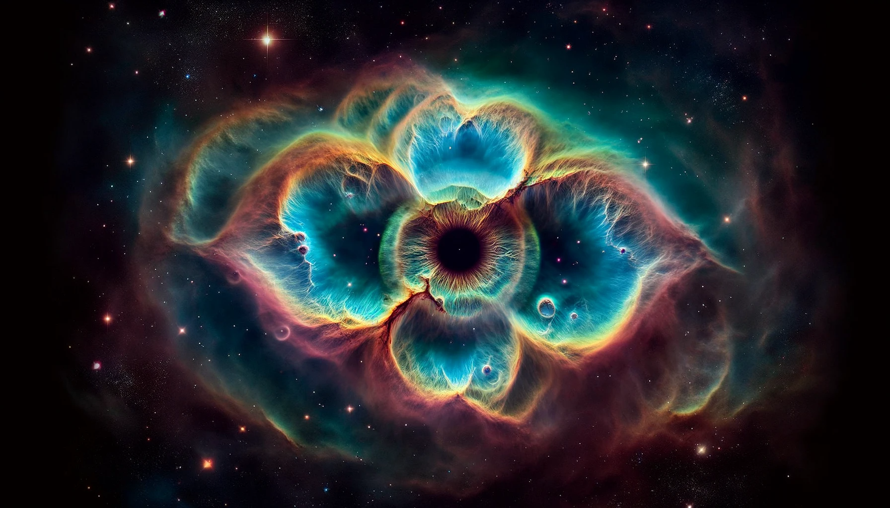 La Nebulosa Occhio di Gatto, con la sua struttura simmetrica e colori vibranti