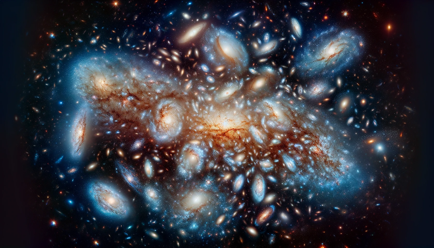  Una rappresentazione dell'Ammasso della Vergine, mostrando una varietà di galassie interconnesse