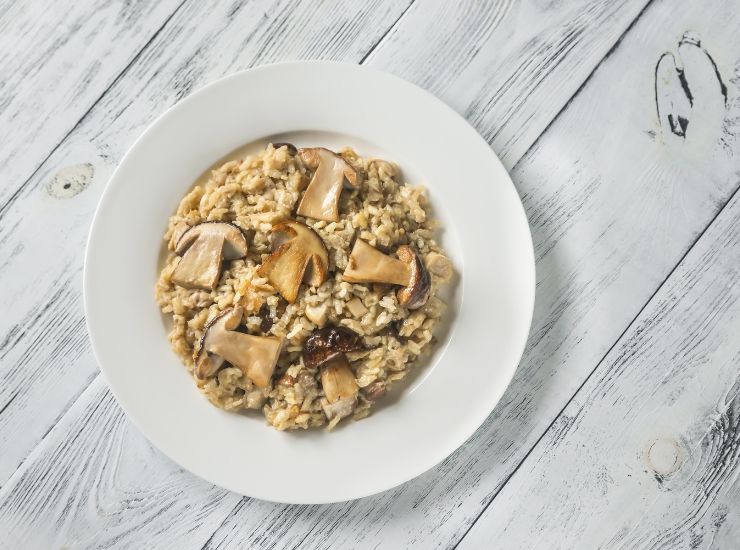 risotto di funghi e spinaci