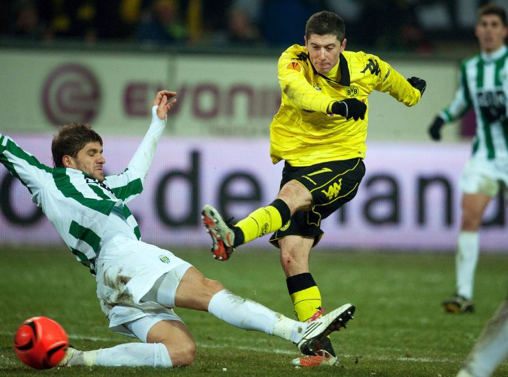 Robert Lewandowski con la maglia del Borussia Dortmund