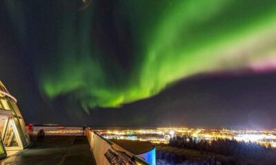 Immagine aurora boreale luci Nord Islanda